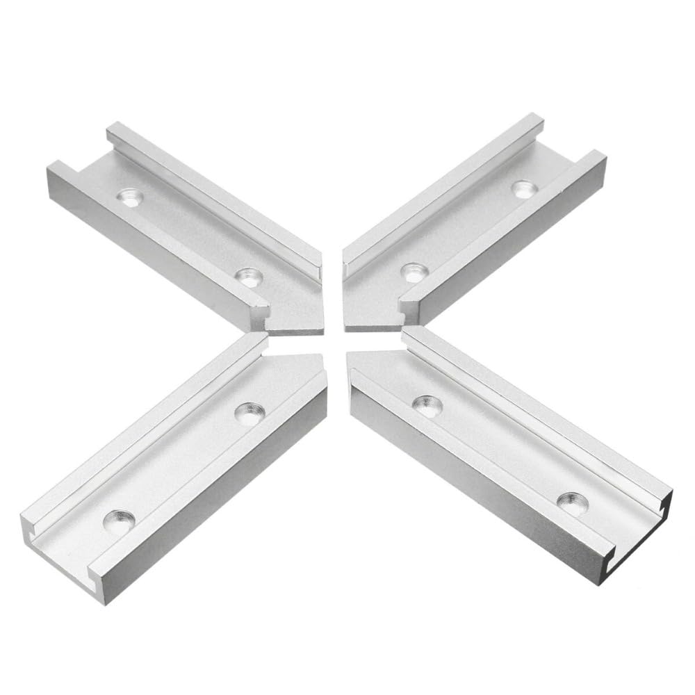 T-Track - Kit de intersección con agujeros de montaje preperforados para pista en T universal para plantillas y accesorios de carpintería (100 mm, azul)