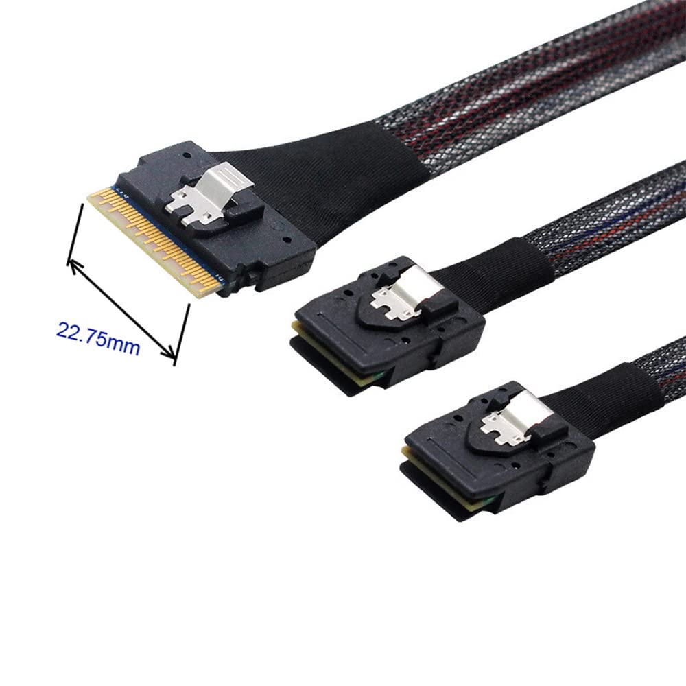 Xiwai Slimline SAS 8i SFF-8654 74pin Male to SFF-8654 4.0 74pin Male PCI-E 5.0 Mini Cool Edge IO MCIO Cable 50cm Xiwai Slimline SAS 8i SFF-8654 74pin Male to SFF-8654 4.0 74pin Male PCI-E 5.0 Mini Cool Edge IO MCIO Cable 50cm