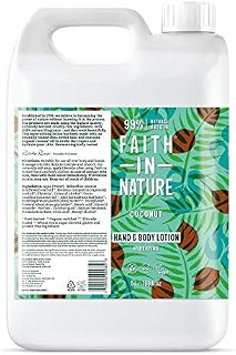 Faith In Nature Natural Coconut Hand & Body Lotion, Hydrating, Vegan & Cruelty Free, No SLS or Parabens, 5L Refill Pack