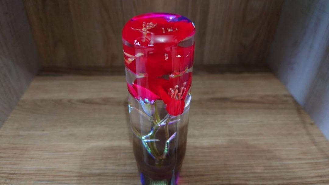 水中花シフトノブLEDイルミ15cm赤 デコトラ 軽トラ ドリフト カスタムカー