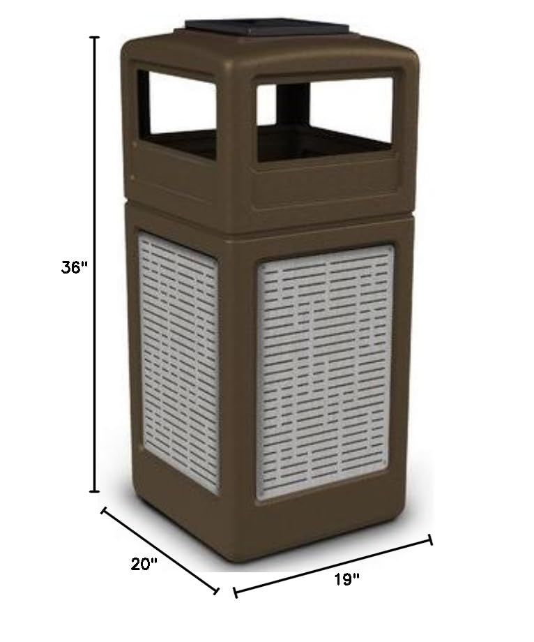 Image of Precision 42 Gallon Waste Container Color: Brown