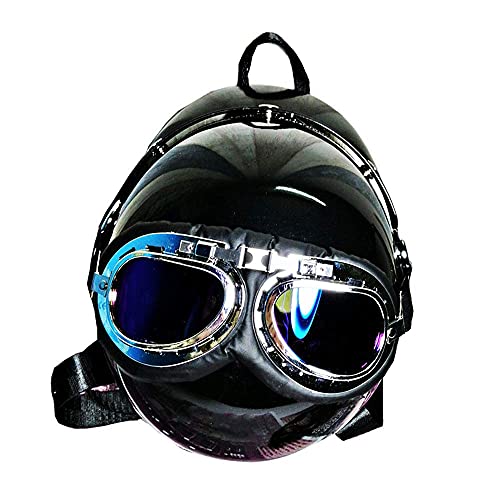 Sac à bandoulière Double en Forme de Casque Sacs à Main en Cuir PU Personnalité Sacs à bandoulière pour Femmes créatives,Sangle réglable,Grande capacité (Black) Cover