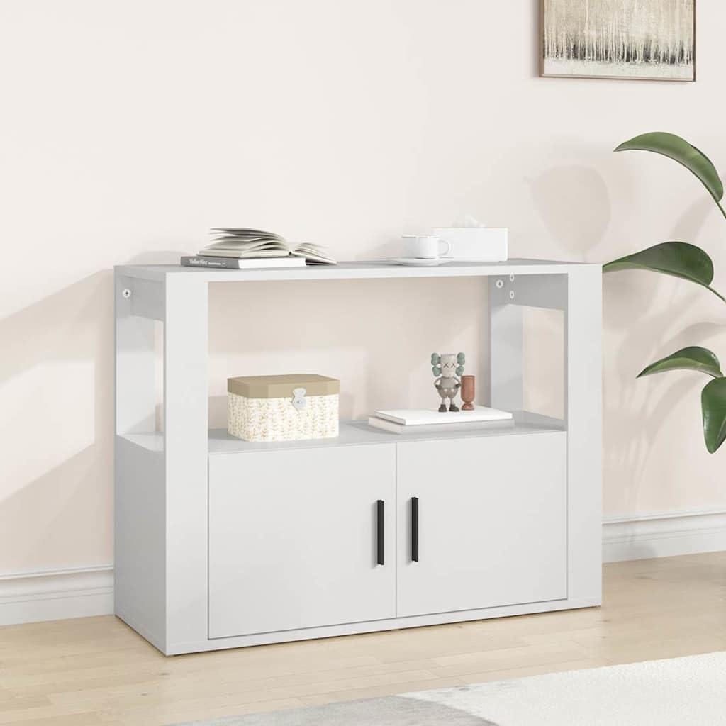 vidaXL Buffet Armoire de Rangement Organisateur de Maison Meuble de Rangement Armoire de Salon Blanc 80x30x60 cm Bois d'Ingénierie