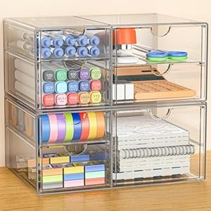 GoMaihe Acryl Schreibtisch Organizer 7-Schubladen