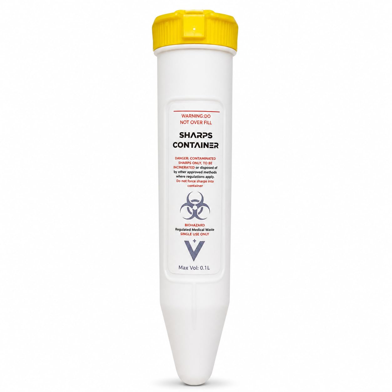 Compact Travel Sharps Bin – 100ml | Certified Needle & Syringe Disposal Container | Leak-Proof, Puncture-Resistant | Temporary & Permanent Lock | Diabetic & Medical Waste Box for Home & Clinical Use