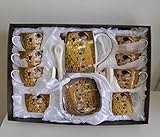 Porzellanservice Atelier Harmony Gustav Klimt Tee- Kaffeeservice 21teilig Porzellan Motiv Der Kuss