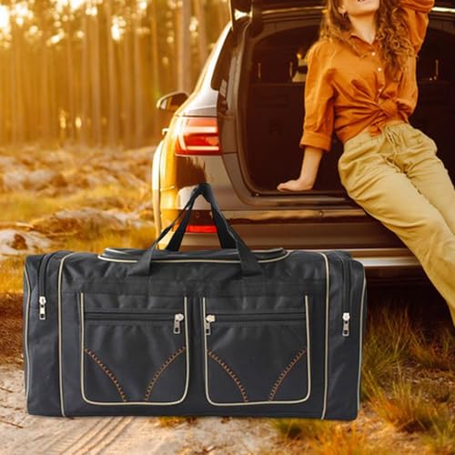 Travel Duffel Tote Bag for Weekend Getaways and Gym Activities, Black4