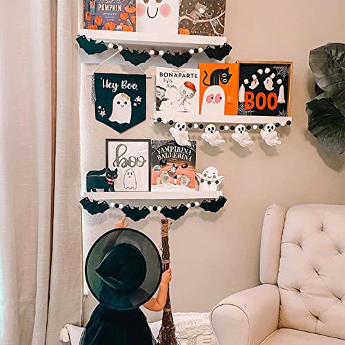 Comax Kids Floating Book Shelves For Wall Nursery, Hanging Book Shelf Wall Mount Bookshelf Organizer For Kids Room Toddler Baby Bedroom, Small White Floating Shelves Kids Bookshelf Reading Nook #TOP6