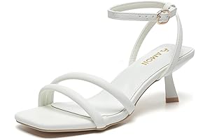 White Kitten Heel Sandals: FZ327
