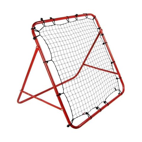 OCUhome Soccer Rebounder, Adjustable Rebound Net, Portable Soccer Kickback Training Equipment for Lacrosse Softball Baseball Football Team Solo Training Red Cover