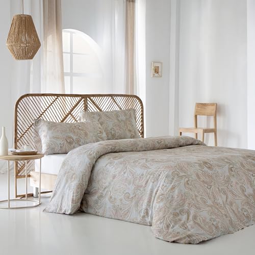 Funda nordica ALGODÓN SATÉN 100% 200 Hilos ONIS Reversible Cama de 200 Incluye Funda nórdica 280x240 + 2 Fundas de Almohada 100% ALGODÓN SATÉN. Cierre con Botones