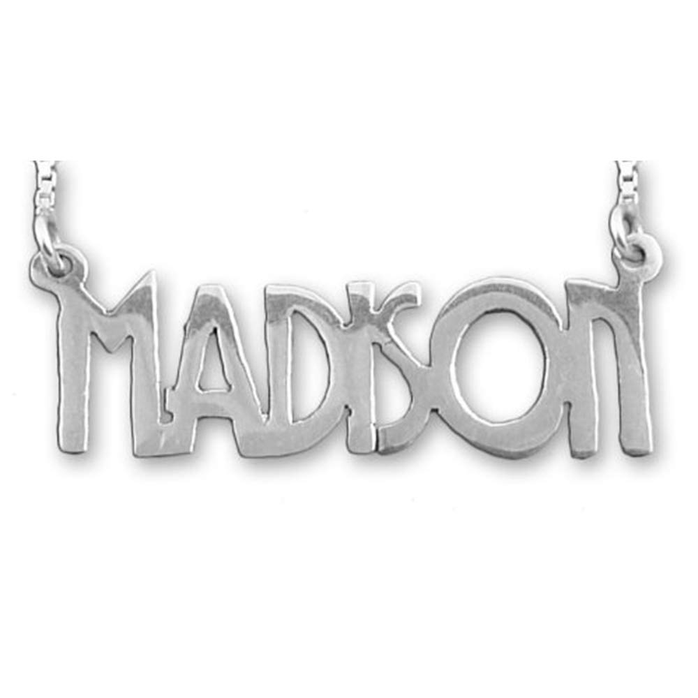 Personalized Sterling Silver Funky Any Name Custom Necklace