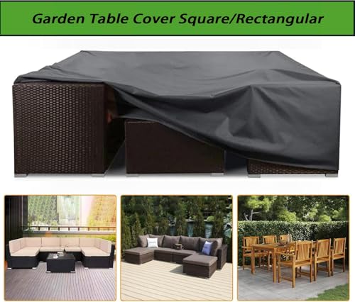Housse de protection imperméable meubles extérieur 420D grand format noir - 5