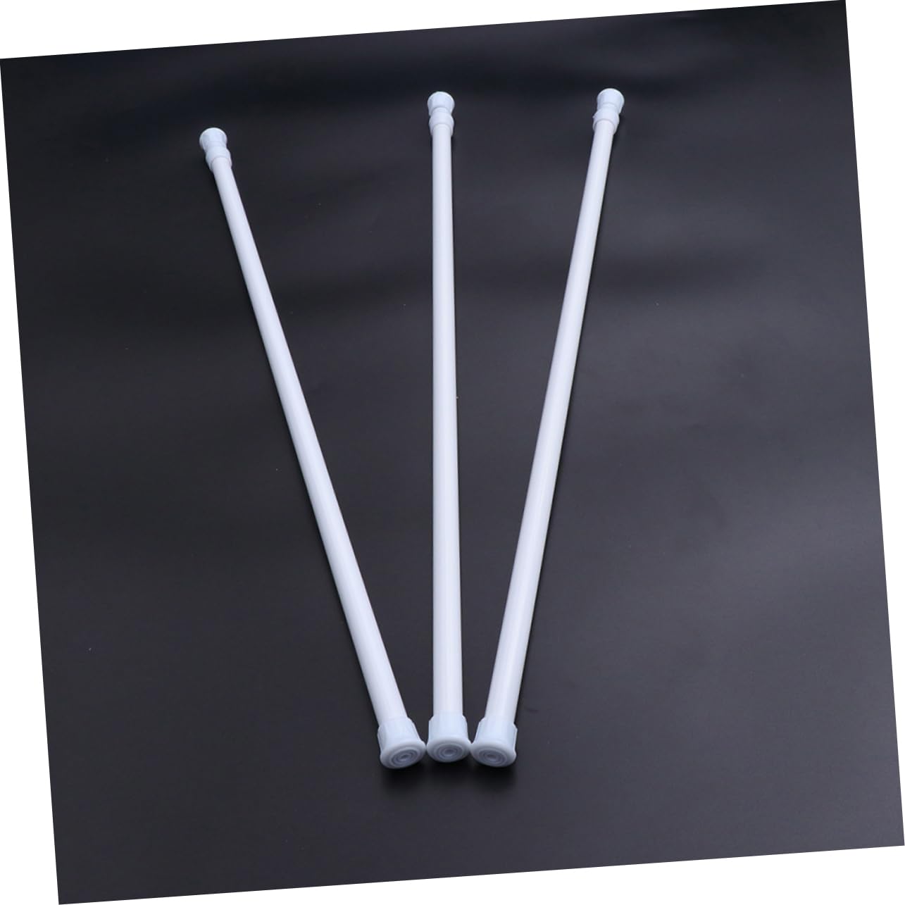 Zerodeko 3pcs telescopic rod shower curtain rail retractable closet rod shower curtain pole Shower Curtain Rod curtain rails Door Curtain Rod window rod white cupboard High-carbon steel