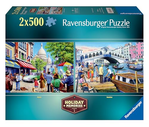 Ravensburger Holiday Memories 2x 500 Piece Jigsaw Puzzle for Adults and Kids Age 10 Years Up