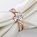 Acefeel Cheap Cubic Zirconia Promise Ring for Her Wedding Engagement Ring for Women Rose Gold Plated