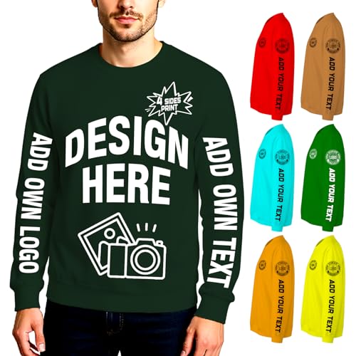 Custom Sweatshirt for Men Customized Crewneck Sweatshirt Design Logo Text Photo Long Sleeve Shirt Personalized Gifts