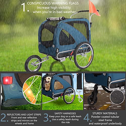 Remorque Vélo ZETA Taille M - Pour Chien, Animaux, Poussette, Chariot, Neuf, Marque Papilioshop