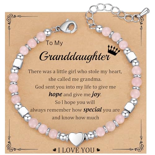 Christmas Gifts for Women, Stocking Stuffers for Teens Beaded Bracelets for Women Gifts for Mom Christmas Gift Mothers Day Gift for Grandma Daughter Bonus Mom Nature Stone Bead Bracelet Graduation Jewelry for Her 2026