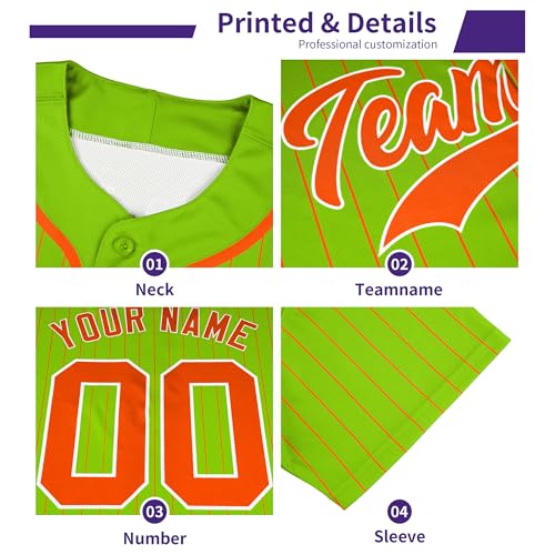 Camiseta personalizada de béisbol estilo hip pop con rayas y letras estampadas para hombres, mujeres y niños miniatura 4