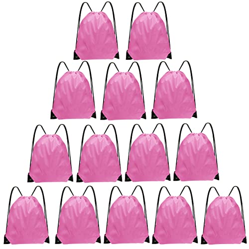 Grneric 巾着袋 まとめ買い 14個 巾着バックパック シンチバッグ サックパック 子供 女性 ジム, ピンク,（Amazon）