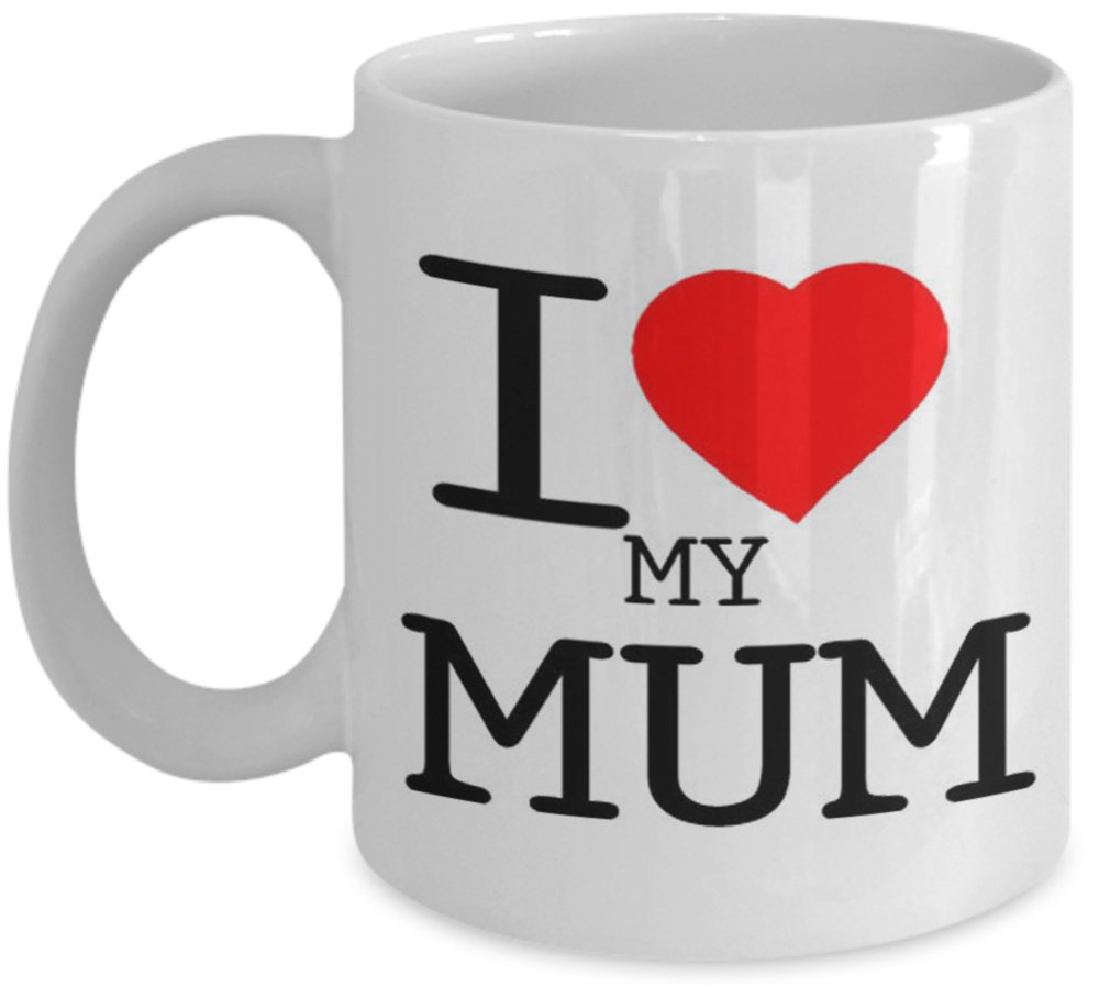 Shaniztoons White I Love Heart My Mum Gift Mug