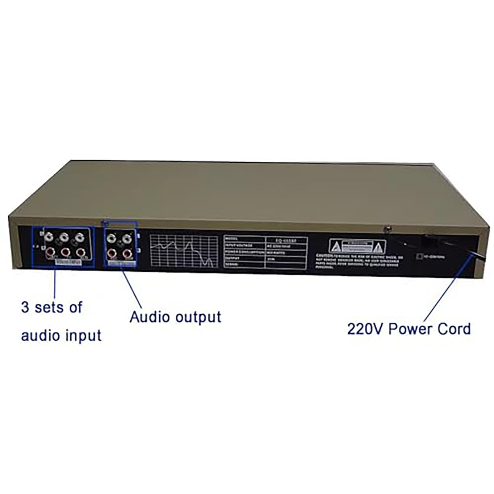 Ecualizador de Efectos gráficos Digitales, Esquema de Sonido Hi-Fi de 20 Bandas, con Control Remoto, Ajuste dinámico de Ritmo, Medios y Graves, para Estudio doméstico y grabación.(Black)