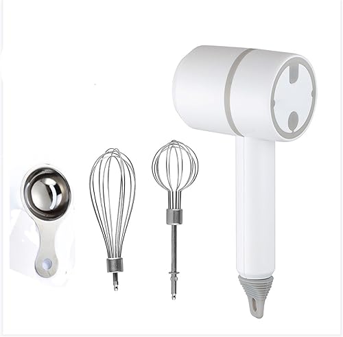 Miniatura 8 de Batidora de mano, batidora de mano eléctrica portátil inalámbrica, recargable por USB de 3 velocidades, con batidoras gemelas y separador de huevos