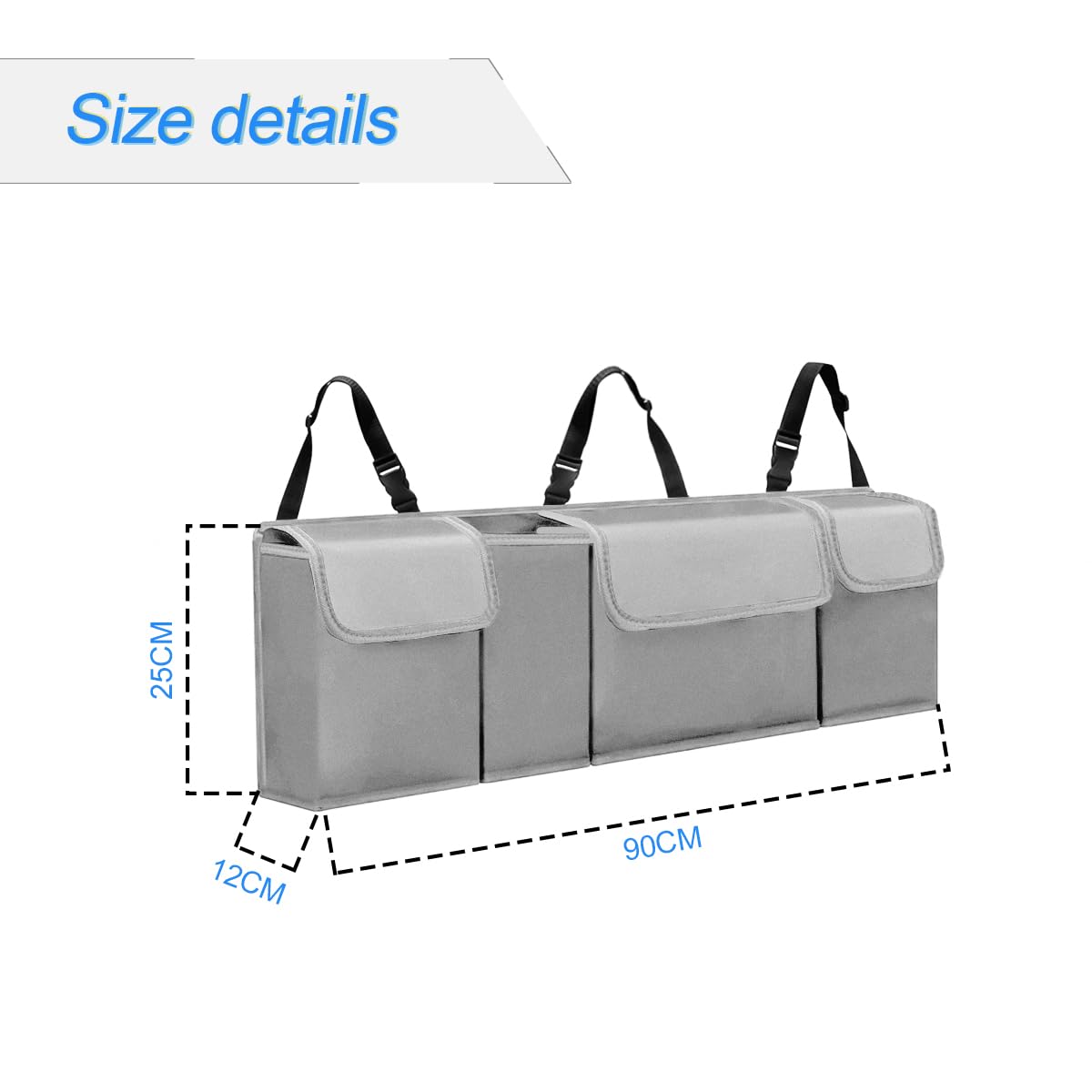 Organisateur Coffre Voiture Pliable - 4 Poches, Tissu Oxford Imperméable