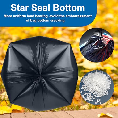 Image of 23-33 Gallon 1.2 Mil Heavy Duty Trash Bags 60 Count with 4 Innovative Flap Ties | Compatible with Rubbermaid Brute & Winco & Behrens 30-33 Gallon Round Trash Can Black 30 Count & Clear 30 Count