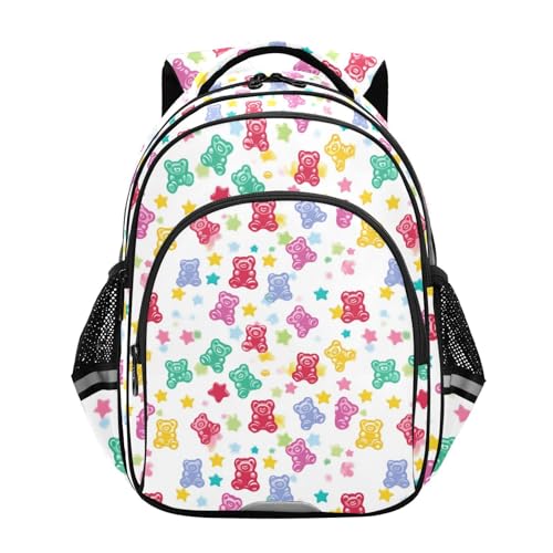 JUNZAN Colorful Gummy Bears Travel Backpack for Girls Students Book Bags Teen Boys Casual Shoulder Daypack2