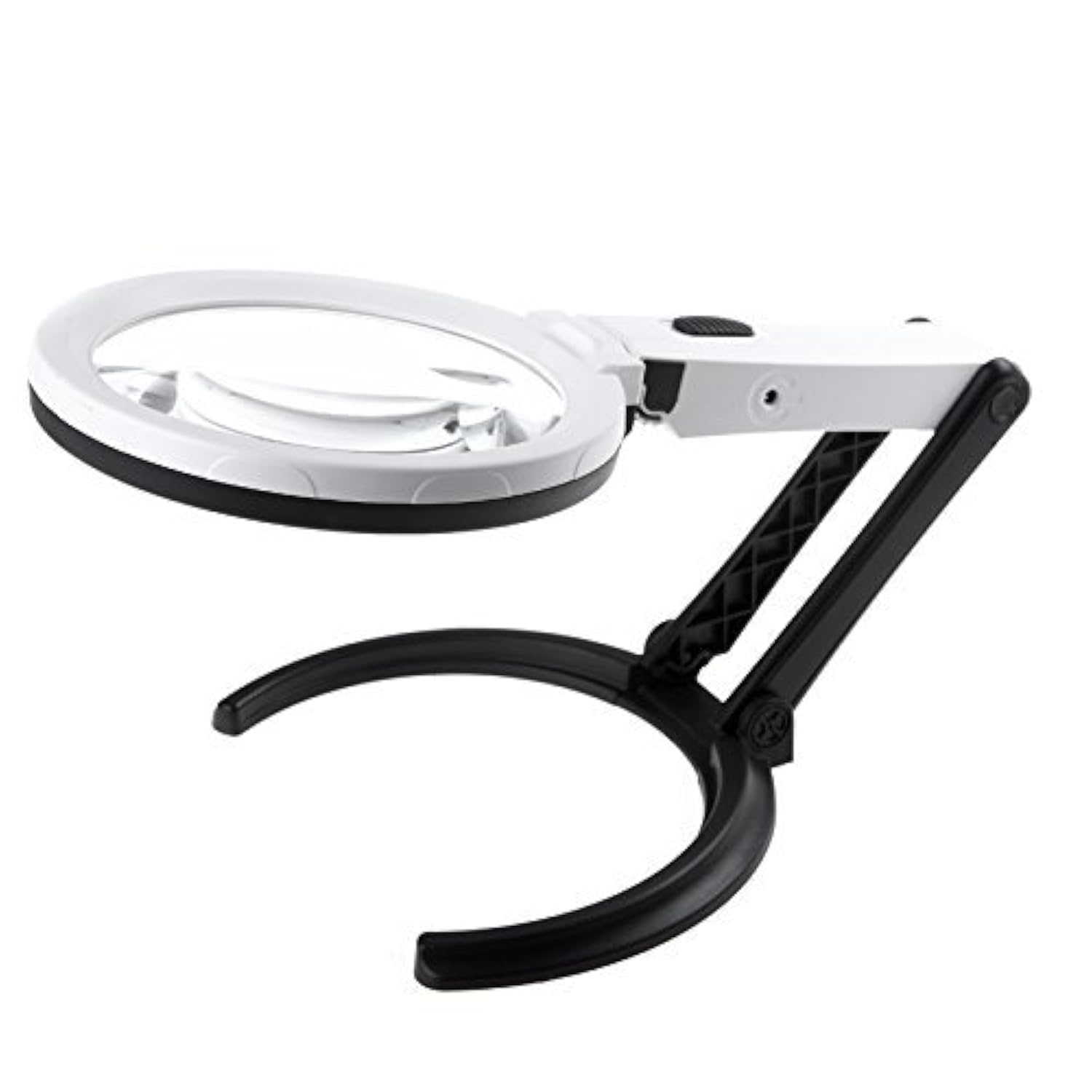 Magnifying Glass 10 LED Light Lens Magnifier Type Desk Lamp Handheld and Foldable 2X 120mm 5X 28mm for Reading Arrangement.