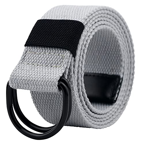 Image of Web Fabric Canvas Belt for Men Women with Double D Ring Buckle 1.5in Wide