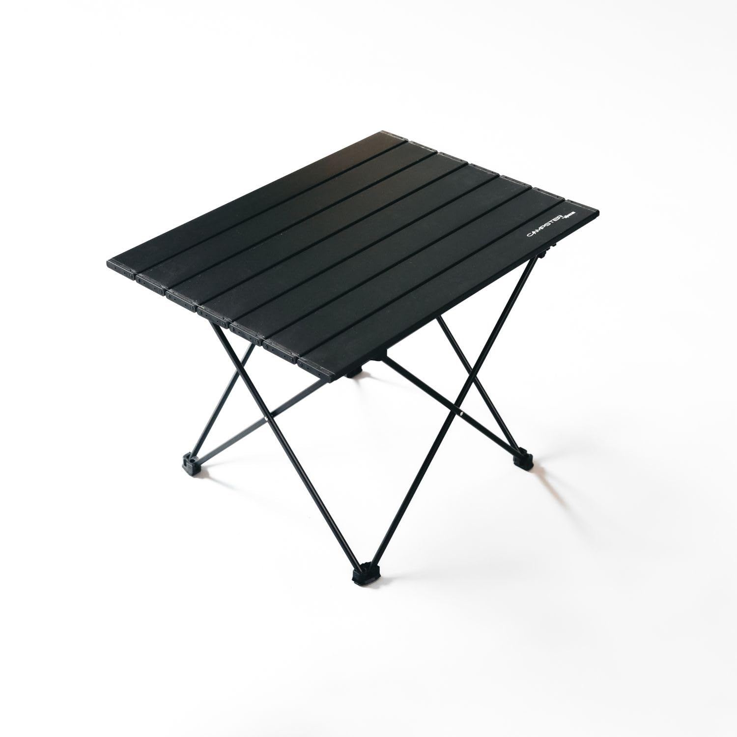 Campster Folding Camping Table - Lightweight and Sturdy Foldable Table for Outdoor Adventures, BBQ, and Picnics - Portable Reinforced Hinged Design with Anti-Slip Leg Caps - Black