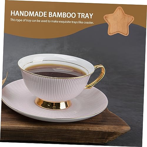 SHINEOFI 2pcs Mosiac Diy Embryo Craft Kit Bamboo Serving Tray Handles Home Decor - Image 8