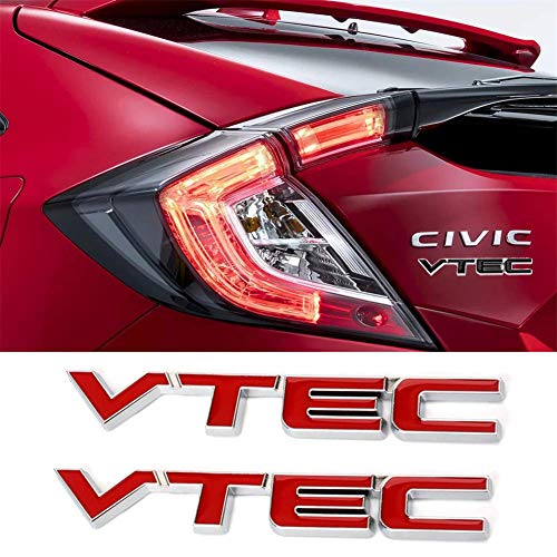 Cola VTEC Emblema Del Maletero Del Coche Logotipo De La Insignia De La Etiqueta Engomada Para Honda Civic Metal City HR-V CR-Z FCX BRV Conductor Vezel,Rojo