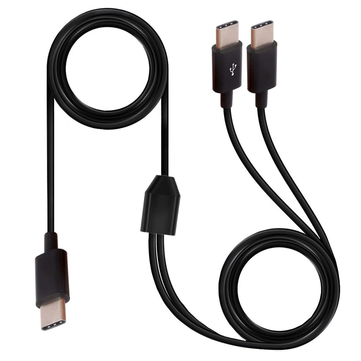 Multi USB-C Splitter 2-in-1 Type-C Charging Cable to Dual Male Port - Data and Charging Wire Cord for Mobile/Android 1.5m