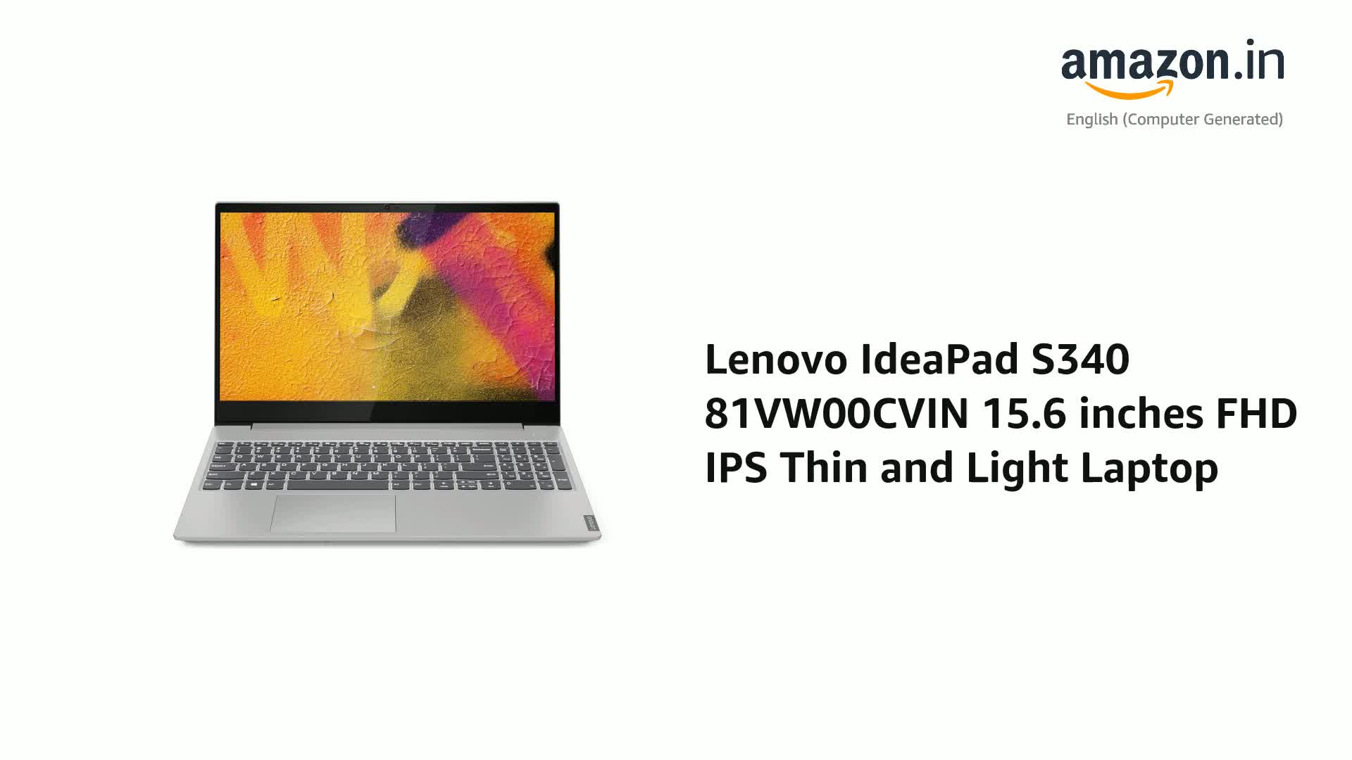 Lenovo IdeaPad S340 81VW00CVIN 15.6 inches FHD IPS Thin and Light