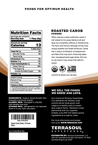 Terrasoul Superfoods Organic Carob Powder, 2 Lbs (2 Pack) - Cocoa Powder Alternative | High In Fiber #TOP1