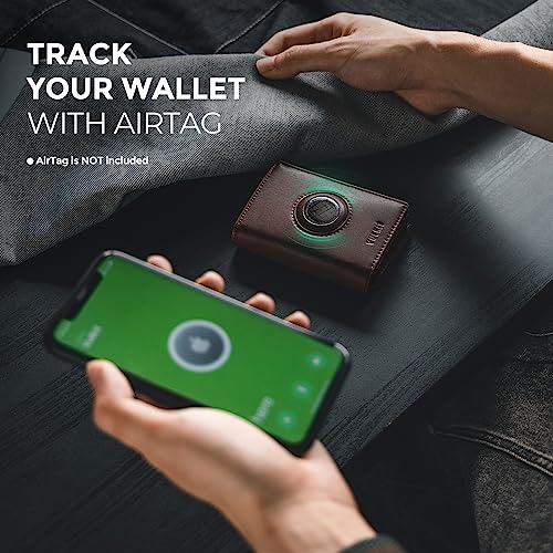 VULKIT Mens Wallet for AirTag Pop Up Wallet RFID Blocking Leather Wallet for Cash & Credit Cards Minimalist Gift for Mens (Airtag NOT Included)4