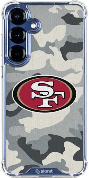 Skinit Clear Phone Case Compatible with Galaxy S25 Plus - Officially Licensed NFL San Franciso 49ers Black & White Design