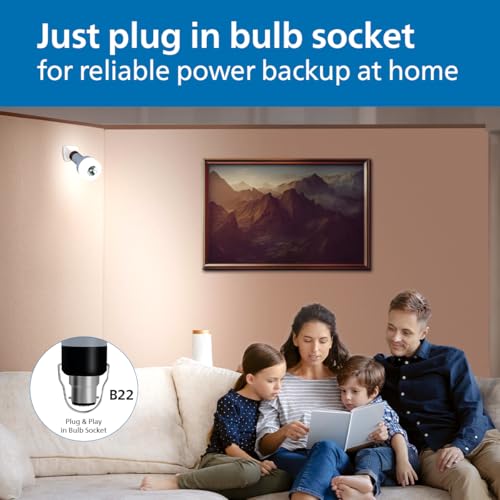 Image of Philips Zenith 9W Portable Emergency Torch Light | LED Bulb, B22 Base | Up to 7 Hours Backup, Type-C & AC Charging, Lithium-Ion Battery, Includes Hanging Hook (Grey) | Cool Day Light, Pack of 1