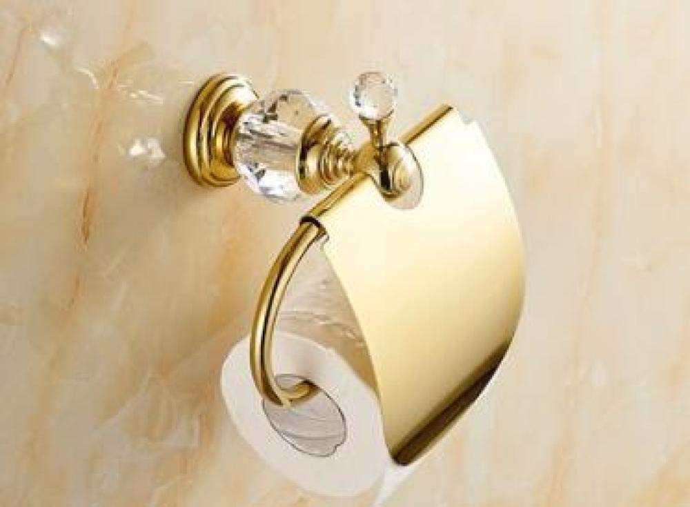XYNSNDB Porta Carta igienica in Ottone Dorato con Montaggio a Parete Accessori per Il Bagno Elegante Dispenser per Rotoli di Carta igienica Elegante per la casa Comodo e