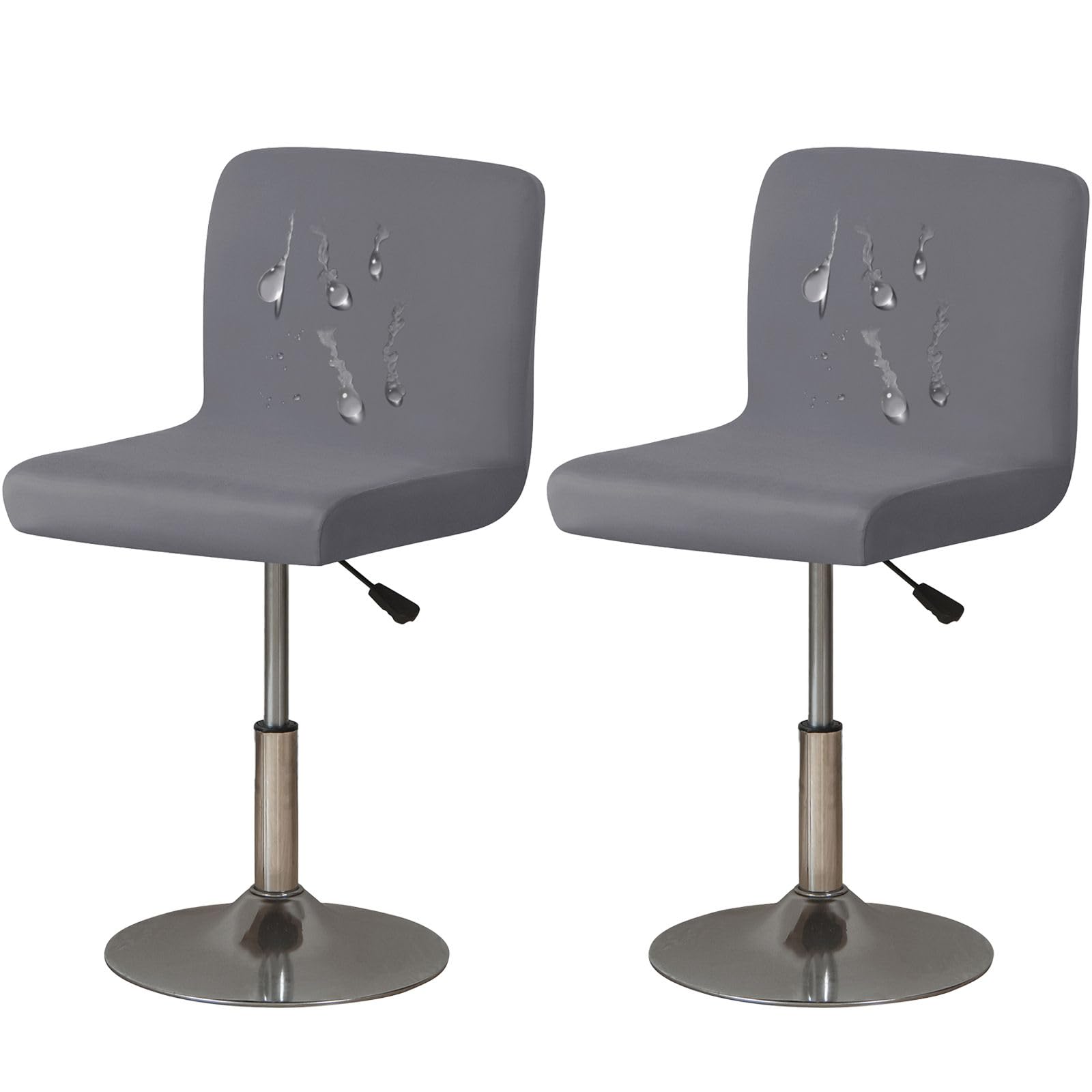 ZRCYXDW 2 Pack Spandex Bar Stool Covers, Soft Water Resistant Bar Stool Chair Covers With Backs Barstool Protector Slipcovers With Elastic Bottom Stool Cover Removable-dark grey-2 pack