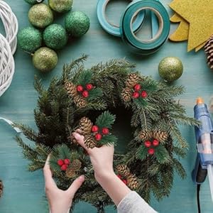 Christmas Floral Picks, 30Pcs Pine Cone Holly Berry Stems for Crafts, Artificial Christmas Picks and Sprays, Red Berry Branches Greenery for Christmas Home Decor, Garland, Wreath (30) Christmas Floral Picks 30Pcs Pine Cone Holly Berry Stems for Crafts Artificial Christmas Picks and Sprays Red Berry Branches Greenery for Christmas Home Decor Garland Wreath 30