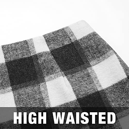 Image of IDEALSANXUN Womens High Waist Plaid Skirt Bodycon Pencil Wool Mini Skirts