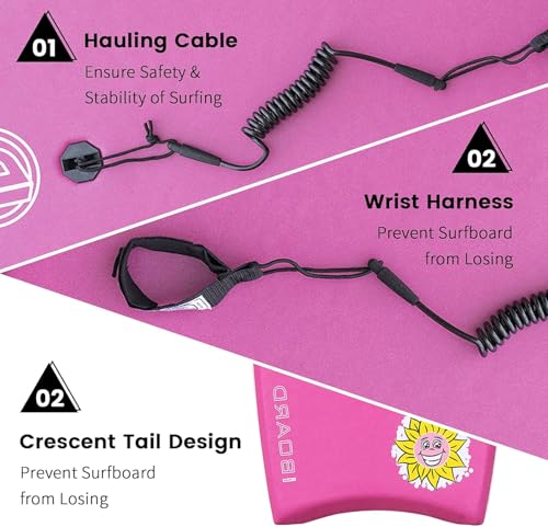 image for iBoard Bodyboard with Wrist Leash Lightweight Body Board for Adults wi