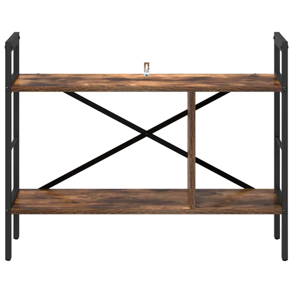 Libreria 3 Ripiani 75x30x58,5 cm Legno Ingegnerizzato Acciaio | Scaffale autoportante industriale rovere fumé per soggiorno studio o ufficio con piedini regolabili.
