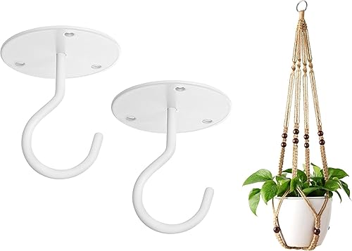 Mkono Colgadores de macramé para plantas de interior, cesta colgante de yute y ganchos de techo, cuentas de madera, soporte decorativo para macetas