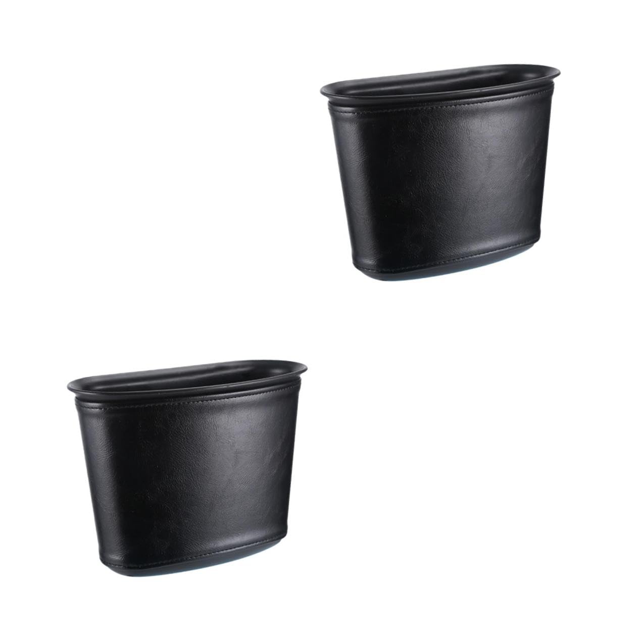 Poubelle de voiture en cuir noir Alipis rangement habitacle auto 2 pièces